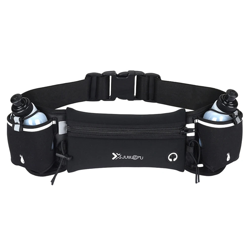 Westfolk™ HydroStride Running Belt – Dual Bottle Waist Pack | Bounce-Free | Reflective | Adventure-Ready Design
