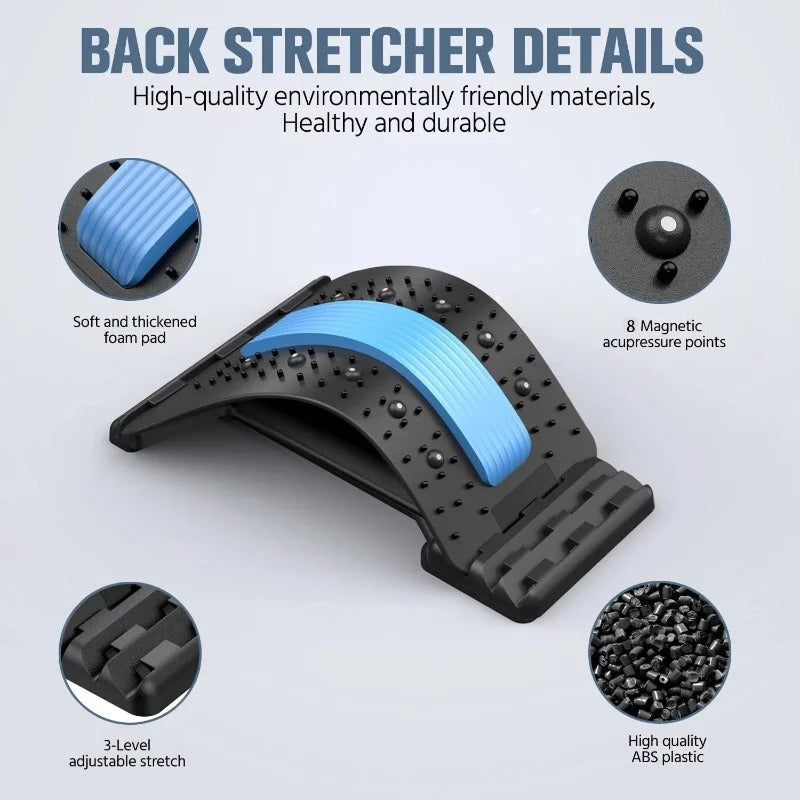 Multi-Level Back Stretcher with Magnetic Therapy – Lumbar & Spine Pain Relief