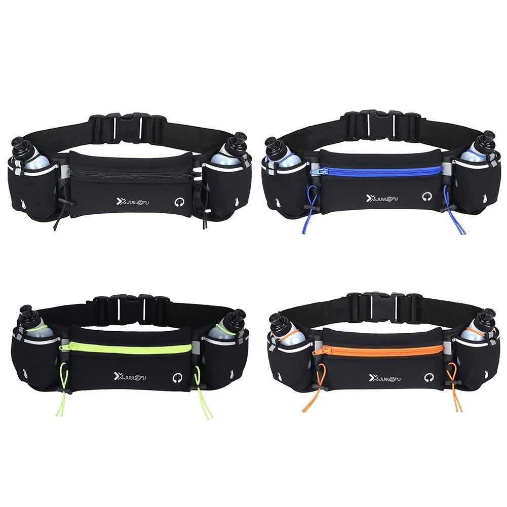 Westfolk™ HydroStride Running Belt – Dual Bottle Waist Pack | Bounce-Free | Reflective | Adventure-Ready Design