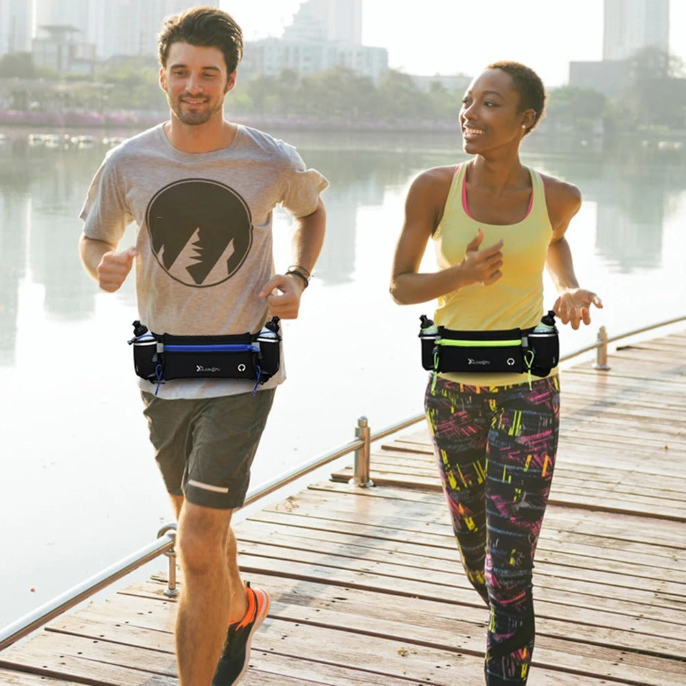 Westfolk™ HydroStride Running Belt – Dual Bottle Waist Pack | Bounce-Free | Reflective | Adventure-Ready Design