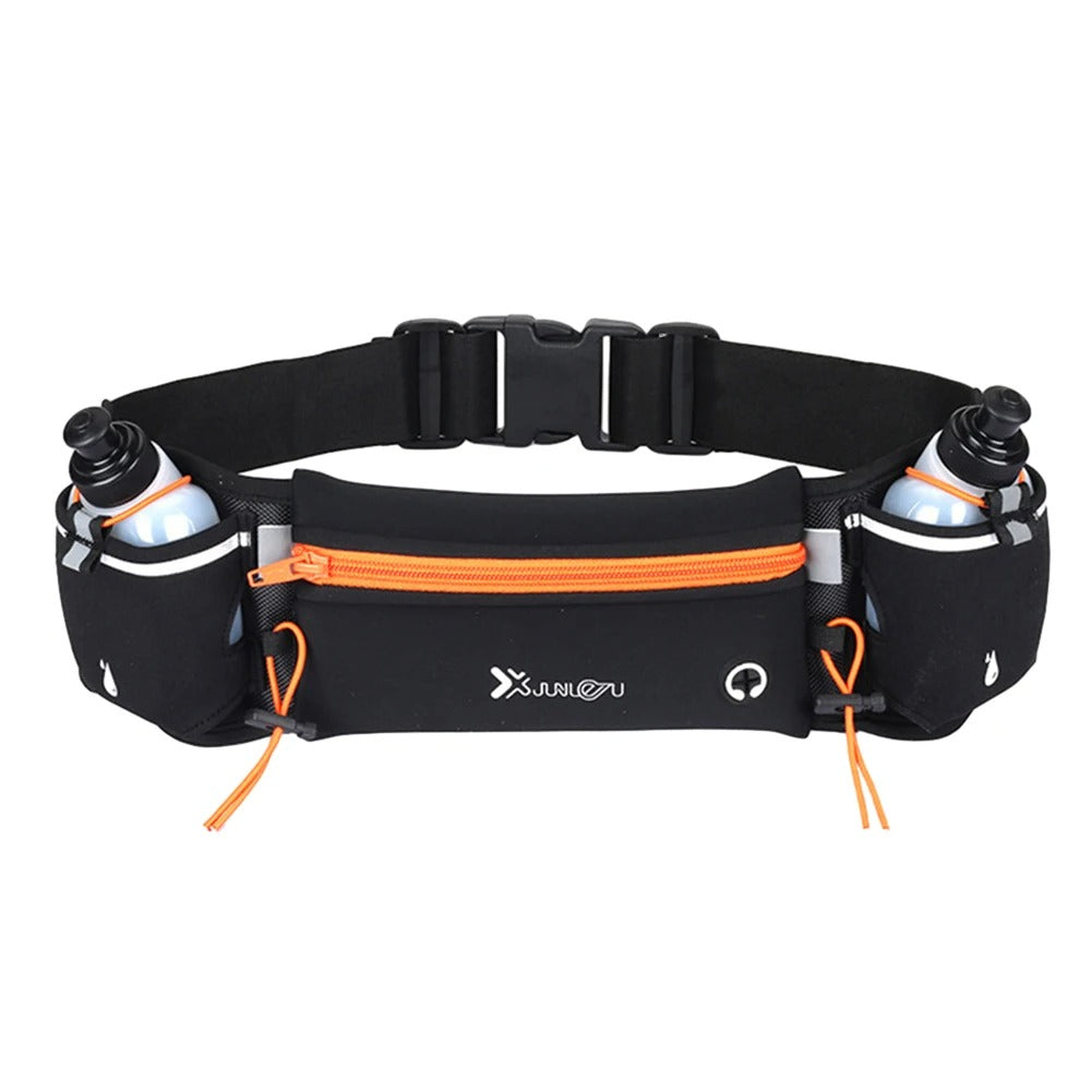 Westfolk™ HydroStride Running Belt – Dual Bottle Waist Pack | Bounce-Free | Reflective | Adventure-Ready Design